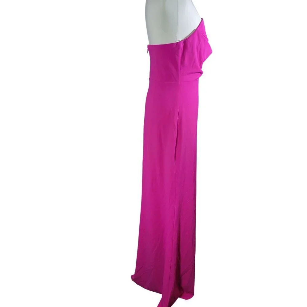 Lulus Effortless Radiance Magenta Strapless Mermaid Maxi Dress Size M - Picture 3 of 4